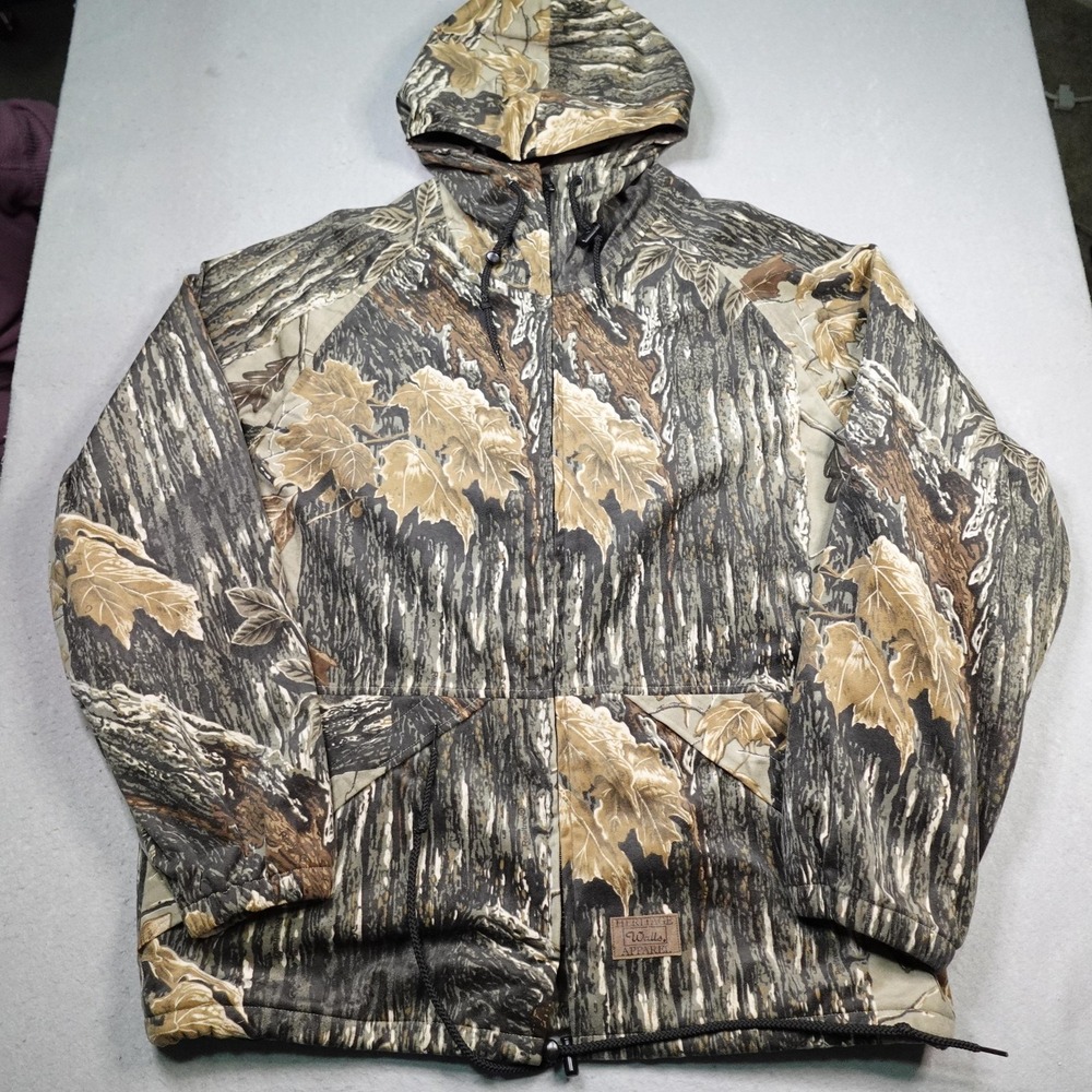 Vintage Walls Jacket Mens 2XL Brown Camo Hooded Water-Pruf Hunting Parka 90s